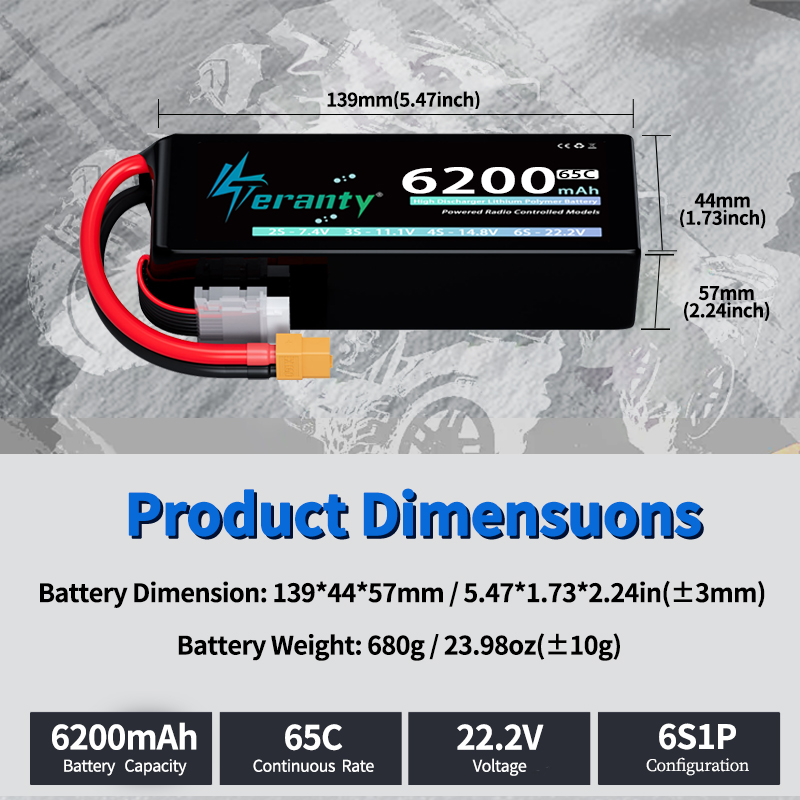 Bateria Lipo TERANTY 6S 6200mA - Rc Hobby Land avaliação e preço